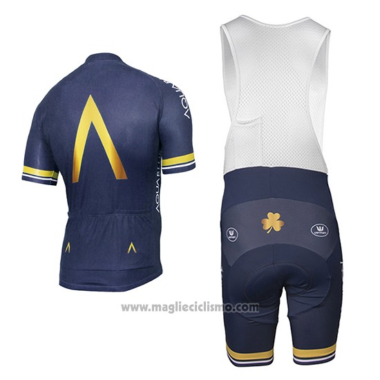 2017 Abbigliamento Ciclismo Aqua Blu Manica Corta e Salopette